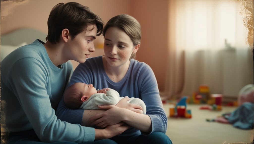 Sauver couple avec un bebe