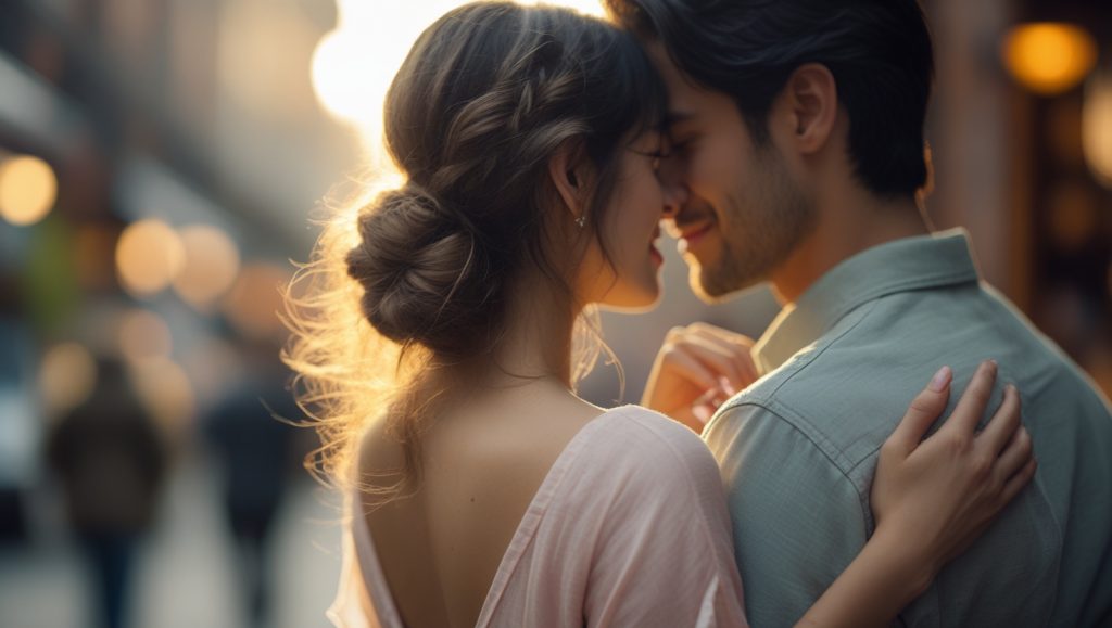 Couple jeune preservatif